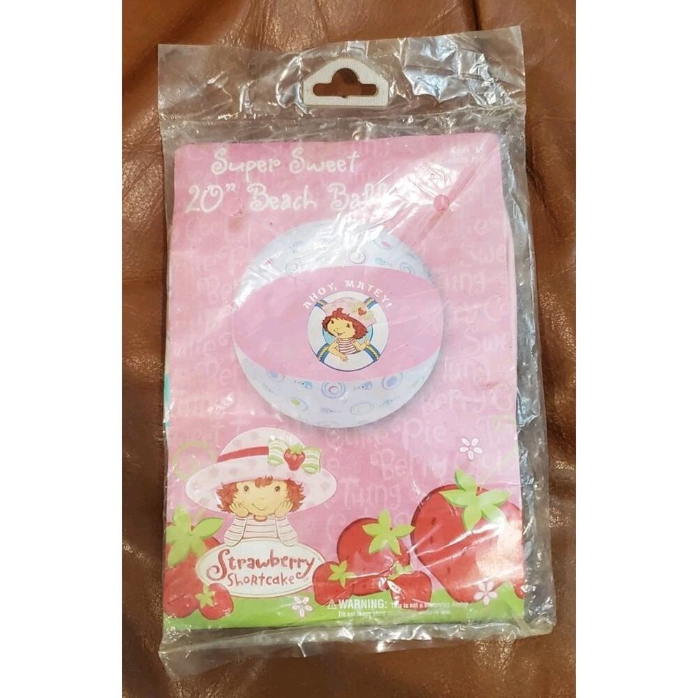 2007 Strawberry Shortcake 20 Inch Berry Sweet Beach Ball Sealed In Package Flaws